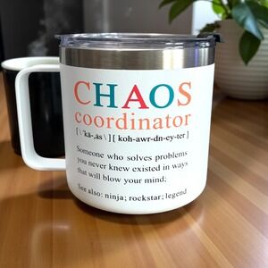 Chaos Coordinator Insulated Tumbler Mug White Stainless Steel with Lid 14‎ oz